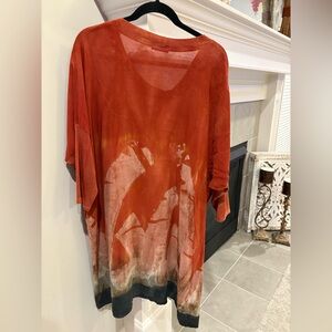 Art of cloth tunic Rust Orange Tie-Dye Tunic